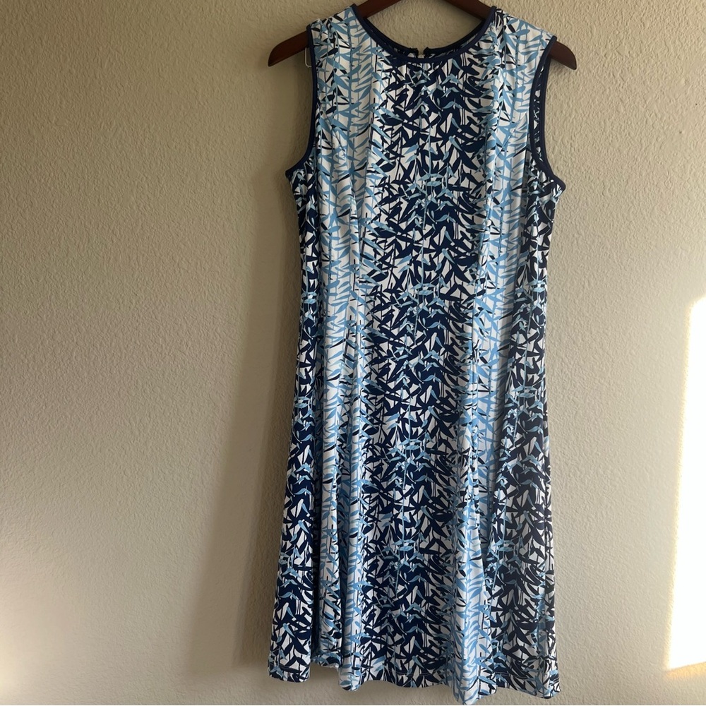 Gabby Skye Blue and White Midi Dress